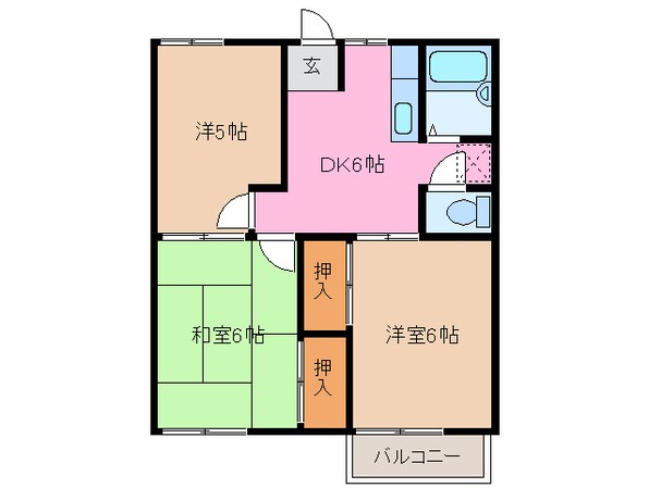 桃園駅 徒歩17分 2階の物件間取画像